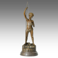 Crianças Figura Estátua Criança Pesca Decoração Escultura De Bronze TPE-343
